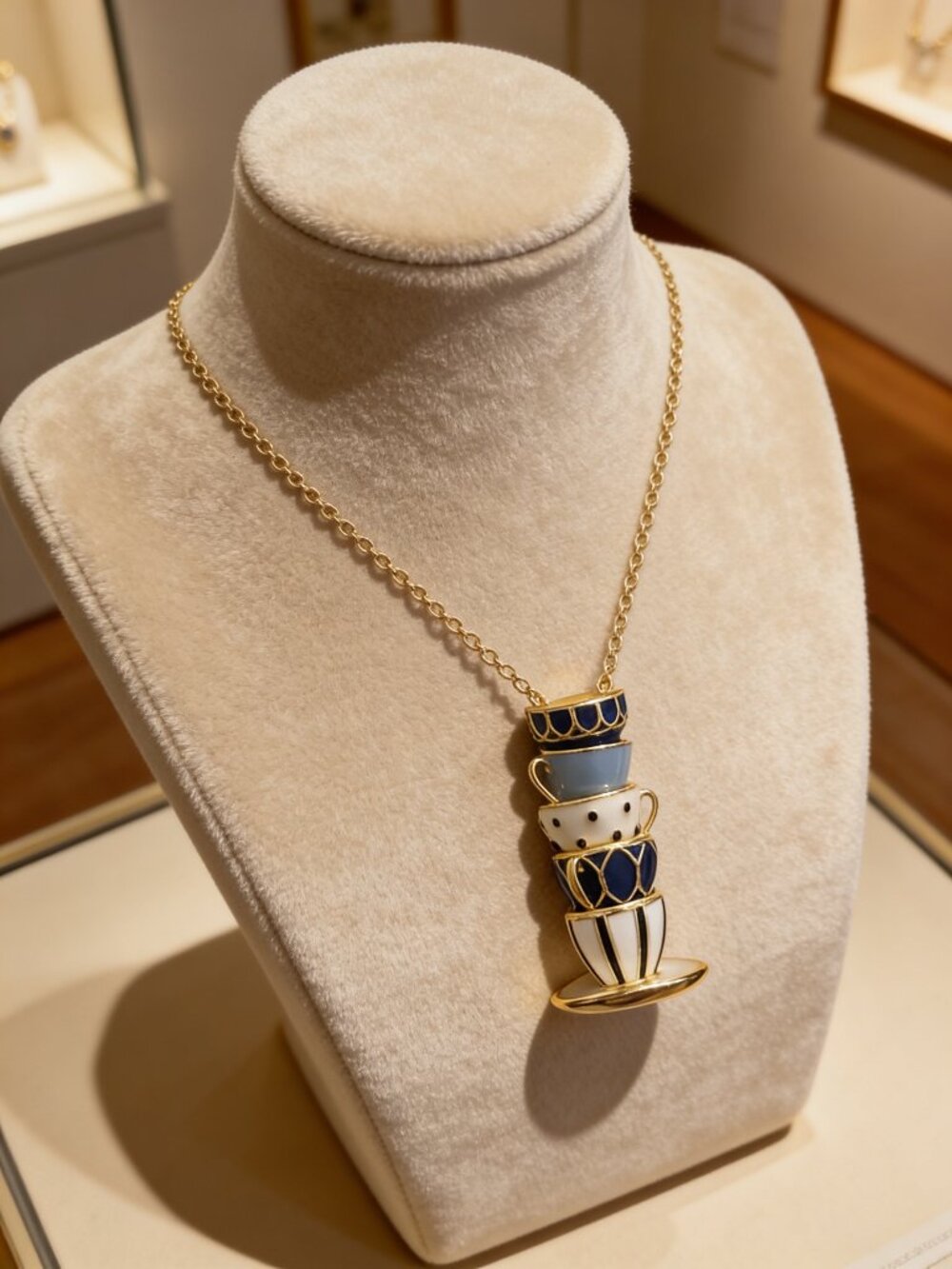 Whimsical 2021 Tea Time Teacup Pendant Necklace